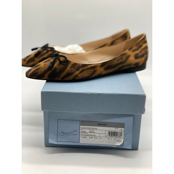 Prada Leopard-Print Calf Hair Ballet Flats sz. 36 eu - Picture 3 of 10
